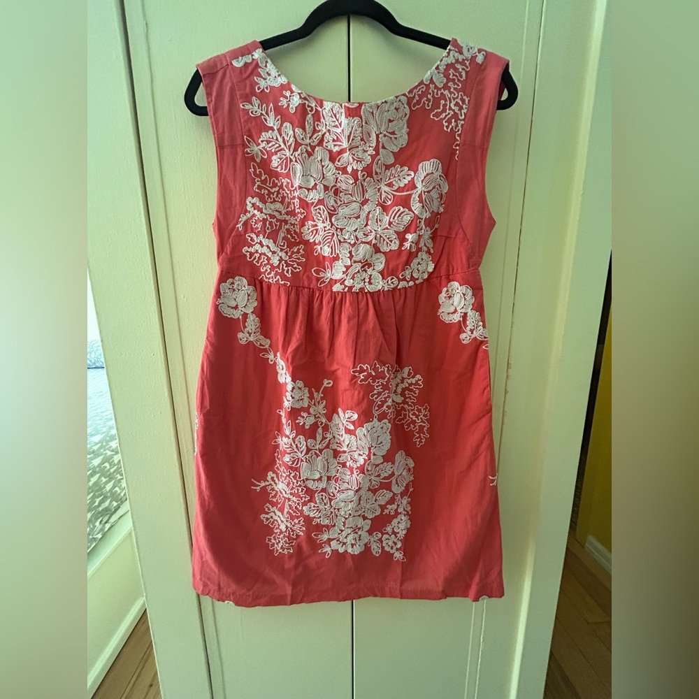 Floral Embroidered Pink Dress